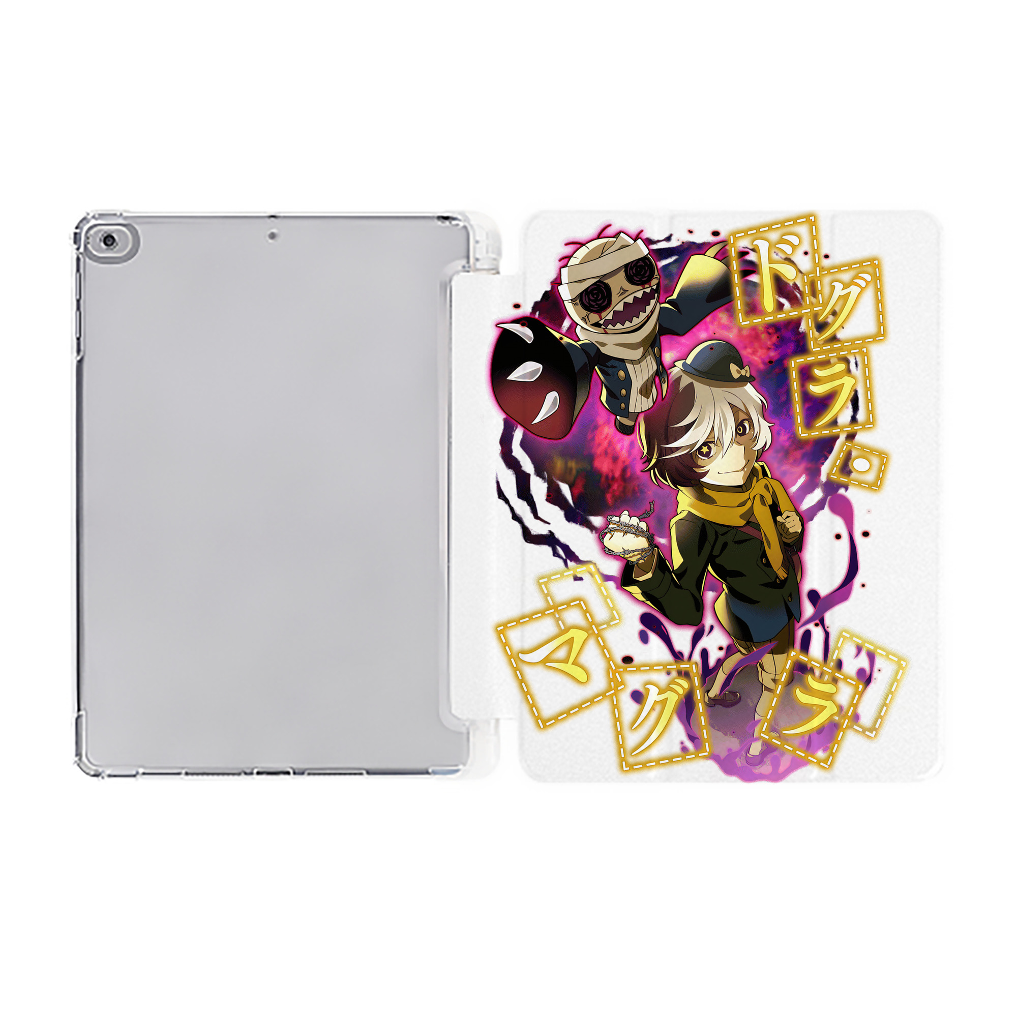 （画像用） 文豪ストレイドッグス Bungo Stray Dogs IPad ケース ペン収納付き 三つ折りスタンド PUレザー×シリコン 対応機種9.5/10.5/10.9インチ